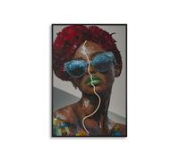 Tableau Imprimé à LED "Afro" 60x90cm Multicolore
