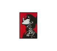 Tableau Imprimé à LED Portrait Féminin 3D Toile MDF 60x90cm Multicolore