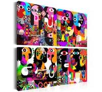 Tableau Imprimé "Abstract Conversations" 40 x 40 cm Multicolore G