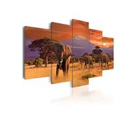 Tableau Imprimé "Afrique : éléphants" 50 x 100 cm
