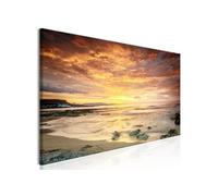 Tableau Imprimé "Beach in Crete Narrow Orange" 45 x 135 cm Multicolore G