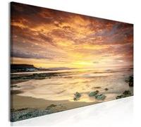 Tableau Imprimé "Beach in Crete Narrow Orange" 45 x 135 cm Multicolore G