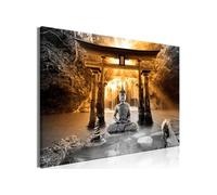 Tableau Artgeist Tableau - Buddha Smile (1 Part) Wide Orange - 90x60 (1735)