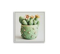 Tableau Imprimé "Cactus I" 40x40cm Multicolore