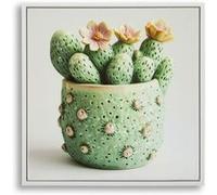 Tableau Imprimé "Cactus I" 40x40cm Multicolore