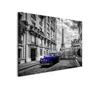 Tableau - Car in Paris (1 Part) Blue Wide - 90x60 (1900)