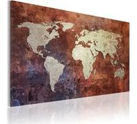 Tableau Imprimé "Carte du Monde Dorée" 40 x 60 cm Multicolore G