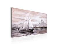 Tableau Imprimé "Charming Port" 80 x 120 cm