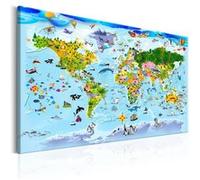 Tableau Imprimé "Children's Map : Colourful Travels" 80 x 120 cm Multicolore G