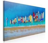 Tableau Imprimé "Colourful Boats Narrow" 40 x 120 cm Multicolore G