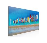 Tableau Imprimé "Colourful Boats Narrow" 45 x 135 cm