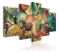 Tableau Imprimé "Colourful Waves" 100 x 200 cm Multicolore G