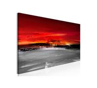 Tableau Imprimé "Crimson Landscape Narrow" 50 x 150 cm