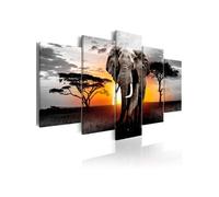 Tableau Imprimé "Elephant at Sunset" 50 x 100 cm