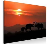 Tableau Imprimé "Elephants in Love Wide" 60 x 90 cm Multicolore G