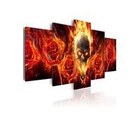 Tableau Imprimé "Fiery Skull" 100 x 200 cm Multicolore G