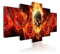Tableau Imprimé "Fiery Skull" 100 x 200 cm Multicolore G