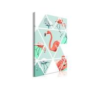 Tableau Imprimé "Geometric Flamingos" 60 x 90 cm Multicolore G