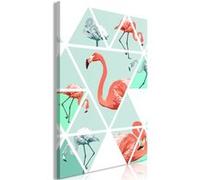 Tableau Imprimé "Geometric Flamingos" 60 x 90 cm Multicolore G