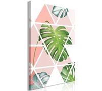 Tableau Imprimé "Geometric Monstera" 60 x 90 cm Multicolore G