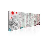 Tableau Imprimé "Home : House + Love" 40 x 120 cm Multicolore G