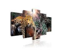 Tableau Imprimé "Leopard Relaxation" 50 x 100 cm