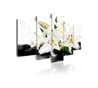 Tableau Lilies and zen stones-Taille L 200 x H 100 cm