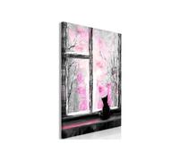 Tableau Imprimé "Longing Kitty Pink" 40 x 60 cm