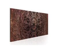 Tableau Mandala: Amber Silence-Taille L 135 x H 45 cm Imprimé