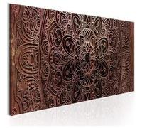 Tableau Mandala: Amber Silence-Taille L 150 x H 50 cm Imprimé