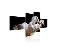 Tableau Monde des animaux chevaux au galope-Taille L 200 x H 90 cm