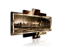 Tableau Imprimé "New York : Starry Night Sepia" 50 x 100 cm