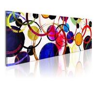 Tableau Imprimé "Rainbow Circles" 45 x 135 cm Multicolore G