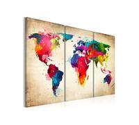 Tableau Imprimé "Rainbow Continents" 60 x 90 cm Multicolore G