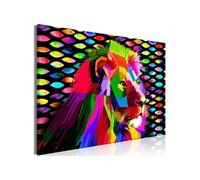 Tableau Imprimé "Rainbow Lion Wide" 60 x 90 cm Multicolore G