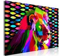 Tableau Imprimé "Rainbow Lion Wide" 80 x 120 cm Multicolore G