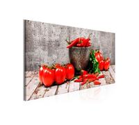 Tableau Imprimé "Red Vegetables Concrete Narrow" 45 x 135 cm