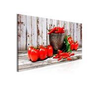 Tableau Imprimé "Red Vegetables Wood Narrow" 45 x 135 cm Multicolore G