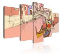 Tableau Imprimé "Romantic Gondolas 5 Pieces" 50 x 100 cm