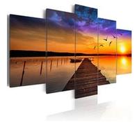 Tableau Imprimé "Romantic Lake" 50 x 100 cm Multicolore G