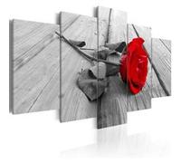 Tableau Imprimé "Rose sur Bois" 50 x 100 cm Multicolore G