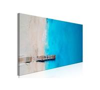 Tableau Imprimé "Sea & Wooden Bridge Narrow Blue" 40 x 120 cm