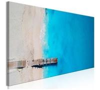 Tableau Imprimé "Sea & Wooden Bridge Narrow Blue" 40 x 120 cm Multicolore G