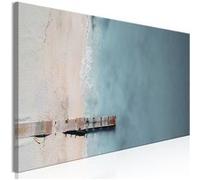 Tableau Imprimé "Sea & Wooden Bridge Narrow Grey" 50 x 150 cm
