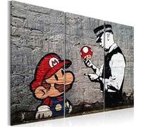 Tableau Non renseigné Tableau Super Mario Mushroom Cop by Banksy-Taille L 120 x H 80 cm
