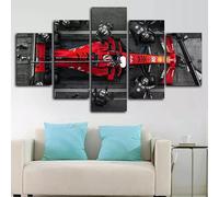 Tableau Imprimé Sur Toile Decoration Murale Tableaux Home Déco Arrêt de course de voitures de Formule 1 5 Piece Impression Encadree Tableaux Tableau Murale Impression Moderne Décoration 100*55cm