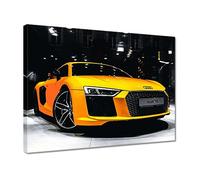 Tableau imprimé sur toile Wall Art Decor 40x30cm Jaune voiture R8 N° H5010Z_PC1A