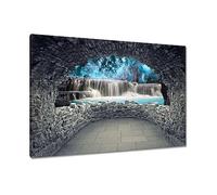 Tableau imprimé sur toile Wall Art Decor 60x40cm Turquoise cascade n ° H728M_WCPC1E