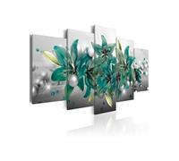 Tableau Imprimé "Turquoise Bouquet" 50 x 100 cm