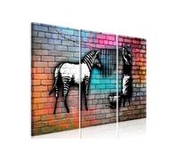 Tableau Imprimé "Washing Zebra Colourful Brick Wide II" 80 x 120 cm